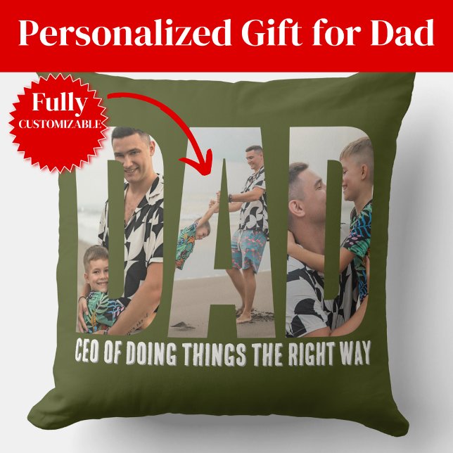 Funny Sarcasm Dad Photo Collage Throw Pillow Kissen (Funny Sarcasm Dad Photo Collage Throw Pillow
)
