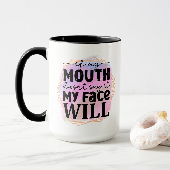 Funny sarcasm face word art  tasse (Mit Donut)