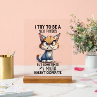 Funny Sarcaso Katze netter Mensch Wort Kunst