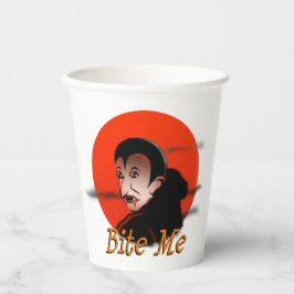 Funny Sarcasour Halloween Vampire sagt Bite Me Bit Pappbecher