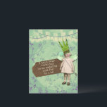 Funny Sarcastic Altered Art Vintag Birthday Girl Postkarte<br><div class="desc">Die lustige, knusprige Vintage Geburtstagsgrüße im modischen Kunststil hat ein niedliches kleines Mädchen mit Krone und Zepter und einen Text vorne, der lautet: "Ich hoffe, dein Geburtstag ist genauso phantastisch und lustig wie ich." Auf der Rückseite der Karte befindet sich ein anpassbarer Text, der "Viel Glück damit" lautet. Perfekt für...</div>