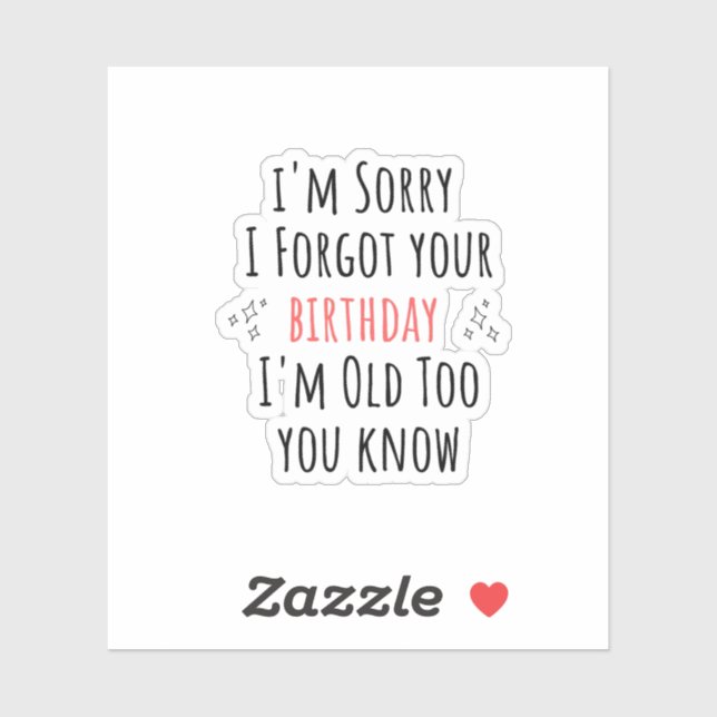 Funny  sarcastic birthday aufkleber (Blatt)