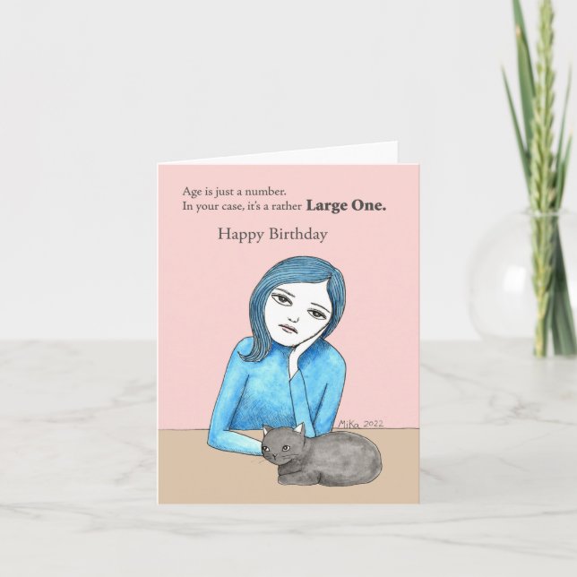 Funny Sarcastic Cat Lover groß 30, 40, 50, Geburts Karte (Vorderseite)