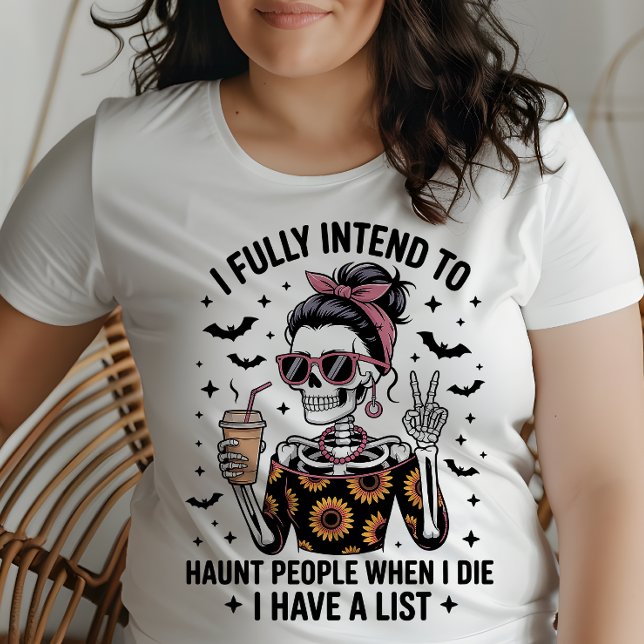 Funny Sarcastic Coffee Skeleton Halloween Spaß Große Größe T-Shirt (Von Creator hochgeladen)