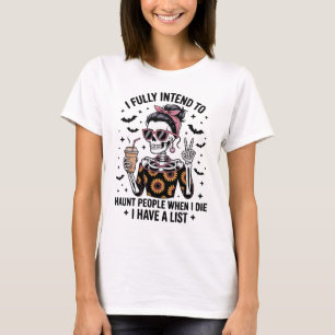 Funny Sarcastic Coffee Skeleton Halloween Spaß T-Shirt