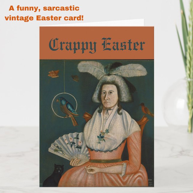 Funny Sarcastic "Crappy Oaster" Vintage Karte (A unique Happy Easter card with a vintage and sarcastic feel!)