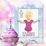 Funny Sarcastic Female Cartoon für Ihre Geburtstag Karte<br><div class="desc">Diese lustige und sarkastische Karte scheint eine ermutigende Geburtstagskarte ... . aber warten Sie auf die punchline :) Passen Sie Ihre Nachricht und ihren Namen an</div>