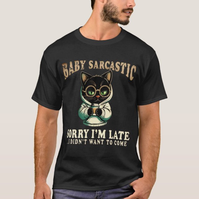 Funny Sarcastic Gamer Cat T-Shirt (Vorderseite)