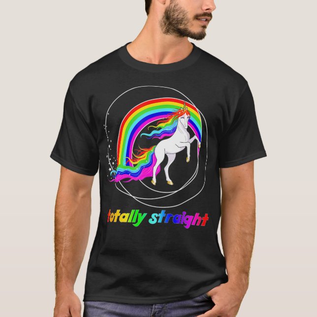 Funny Sarcastic Gay Pride Totally Straight LGBTQ U T-Shirt (Vorderseite)