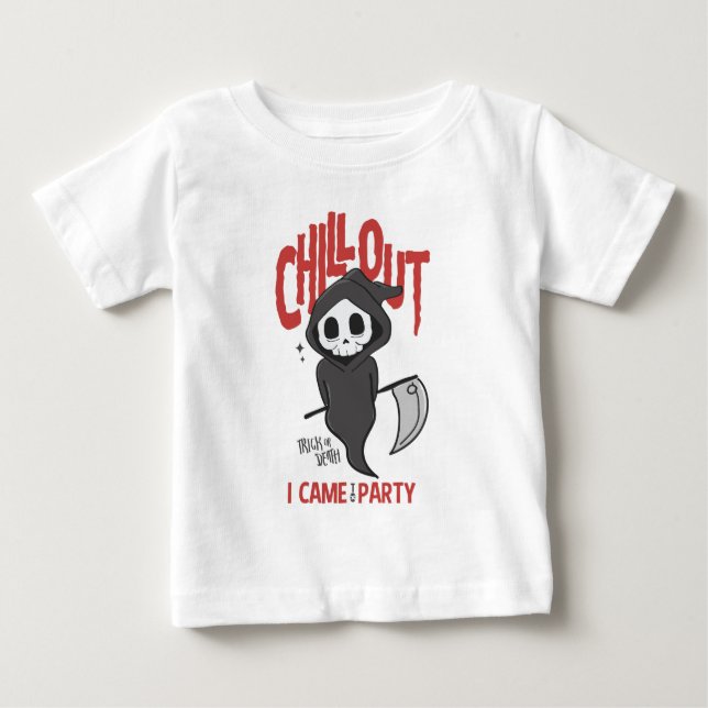 Funny Sarcastic GrimReaper Halloween-Party Kostüm Baby T-shirt (Vorderseite)