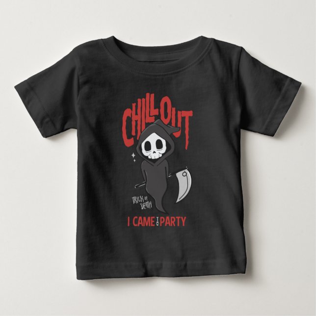 Funny Sarcastic GrimReaper Halloween-Party Kostüm Baby T-shirt (Vorderseite)
