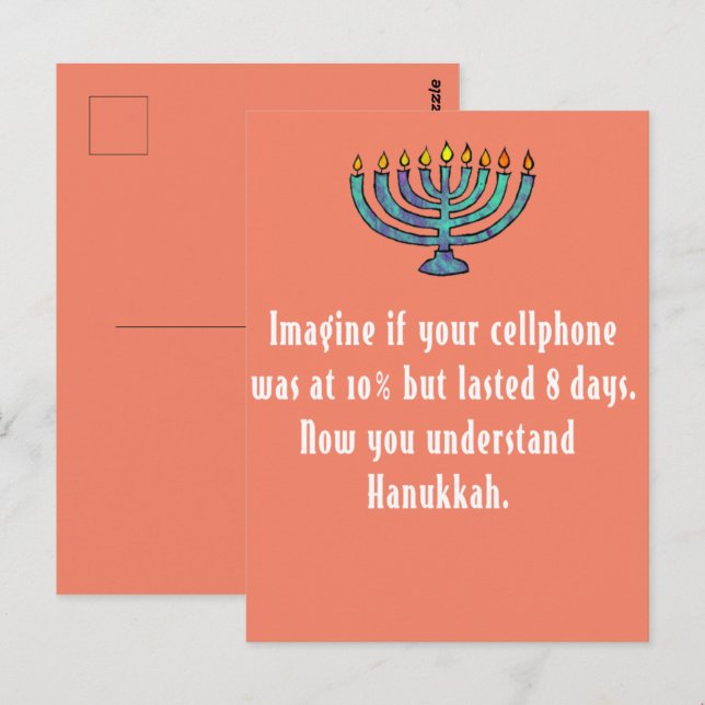Funny Sarcastic Hanukkah Chanukah Handy Zitat Postkarte (Vorne/Hinten)