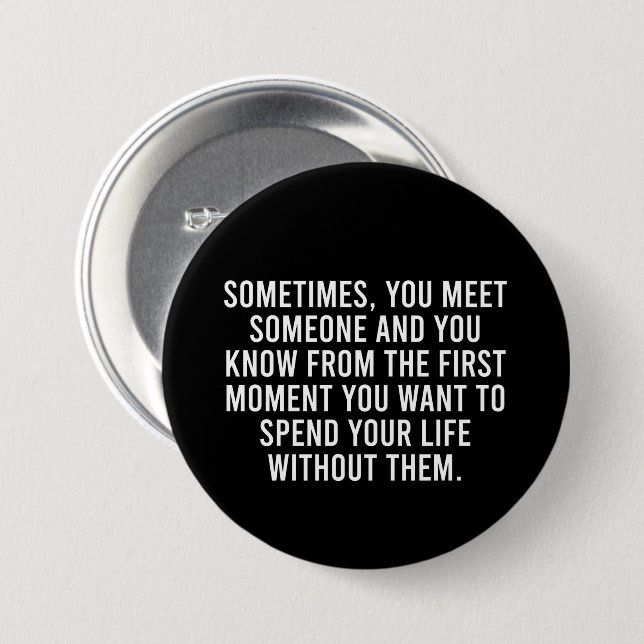 Funny Sarcastic Introvert Humor Saying Button (Vorne & Hinten)