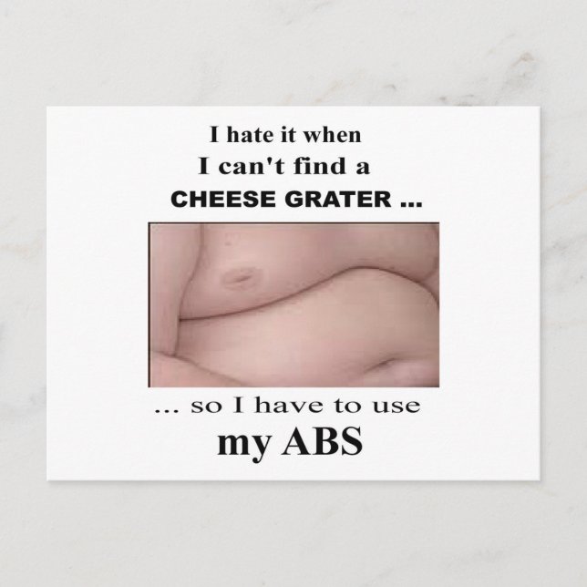 Funny Sarcastic Käse Grater Abs Postcard Postkarte (Vorderseite)