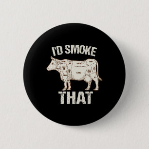 Funny Sarcastic Koch Butcher Cook Grillen ich rauc Button