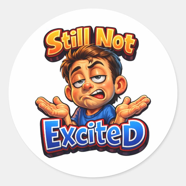 Funny Sarcastic Reaction Artwork – Relatable Style Runder Aufkleber (Vorderseite)