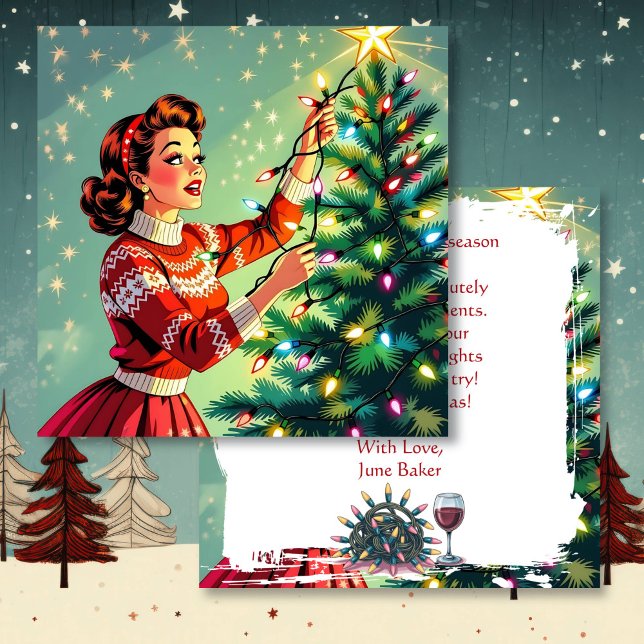 Funny Sarcastic Retro Christmas Humor Karte (Von Creator hochgeladen)