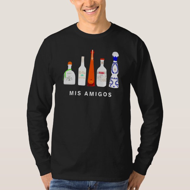 Funny Sarcastic Trendy Women Men Mis Amigos Tequil T-Shirt (Vorderseite)