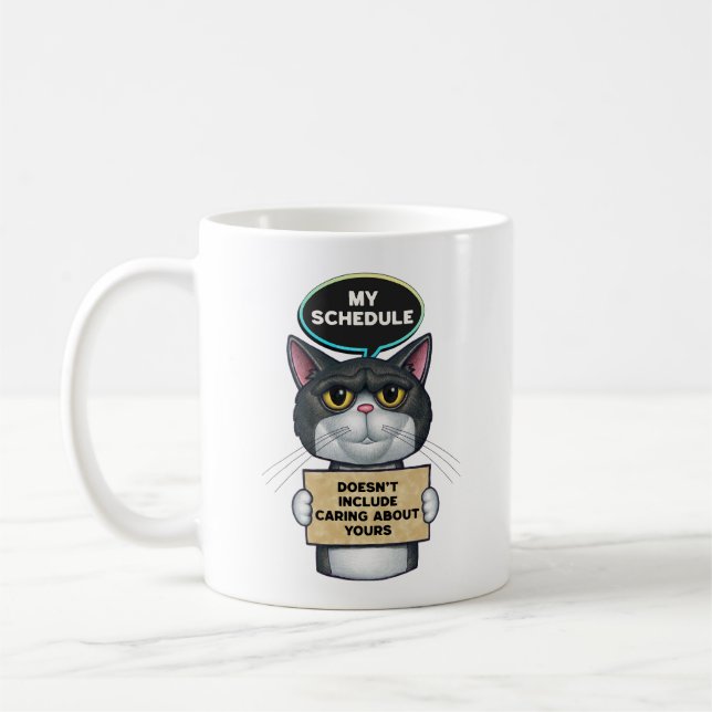Funny Sarcastic Tuxedo Cat Kaffeetasse (Links)