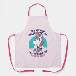 Funny Sarcastic Unicorn Shut the FuCupCakes Pink Schürze