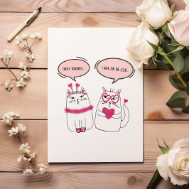 Funny Sarcastic Valentine's Day Cartoon Cat Couple Feiertagskarte