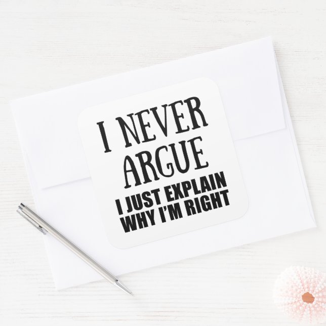 Funny sarcastic Zitate Erwachsenen Humor Sarkasmus Quadratischer Aufkleber (Umschlag)