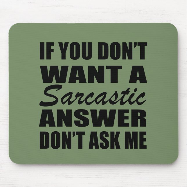 Funny sarcastic Zitate Spaß sarcasm introvertierte Mousepad (Vorne)