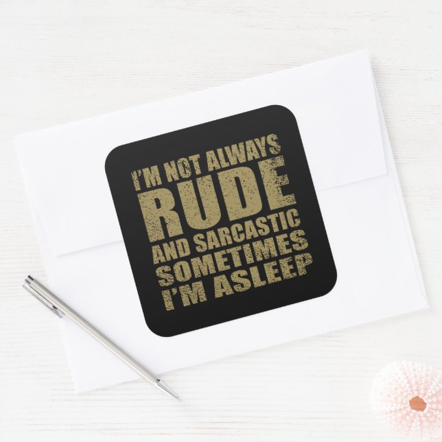 Funny sarcastic Zitate Spaß sarcasm introvertierte Quadratischer Aufkleber (Umschlag)