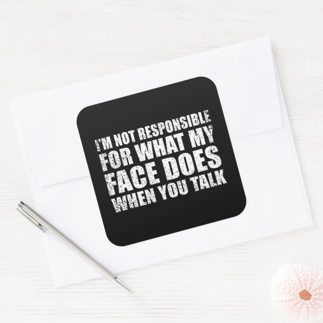 Funny sarcastic Zitate Spaß sarcasm introvertierte Quadratischer Aufkleber (Umschlag)