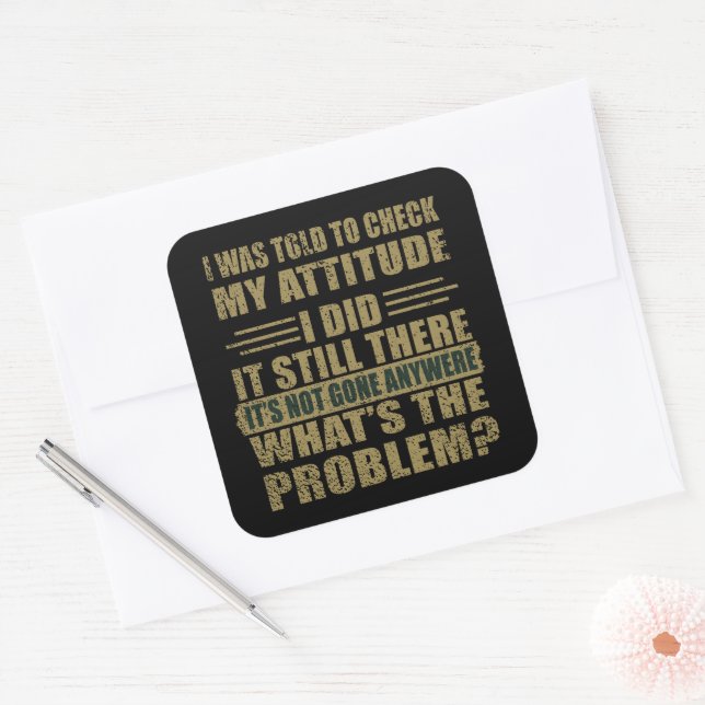 Funny sarcastic Zitate Spaß sarcasm introvertierte Quadratischer Aufkleber (Umschlag)