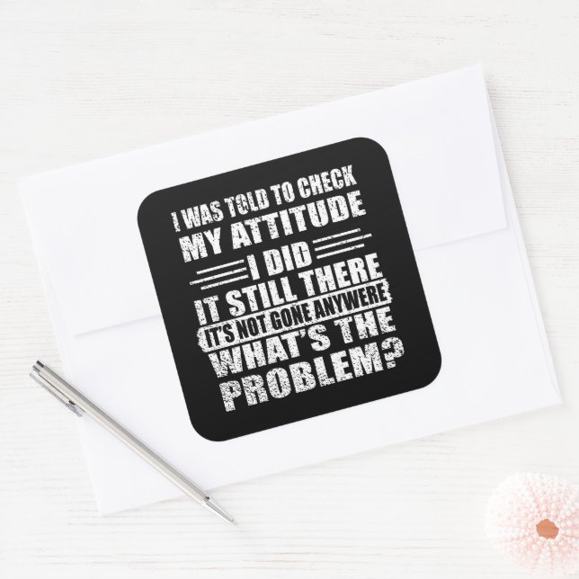 Funny sarcastic Zitate Spaß sarcasm introvertierte Quadratischer Aufkleber (Umschlag)