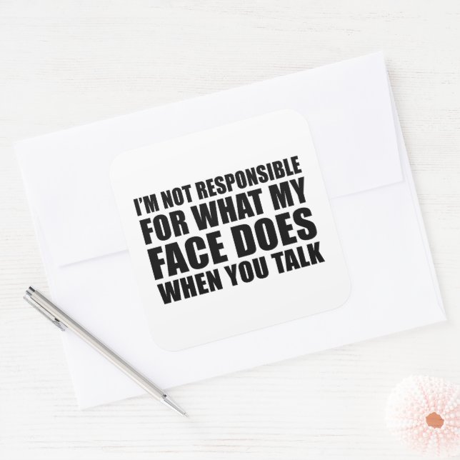 Funny sarcastic Zitate Spaß sarcasm introvertierte Quadratischer Aufkleber (Umschlag)