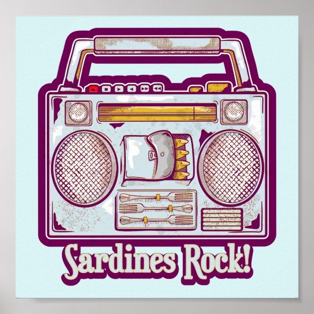 Funny sardines tin stereo poster (Vorne)