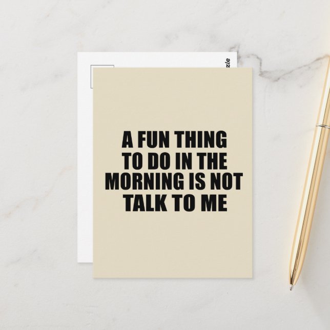 Funny sarkastic Redewendungen introvertieren Zitat Postkarte (Vorderseite/Rückseite Beispiel)