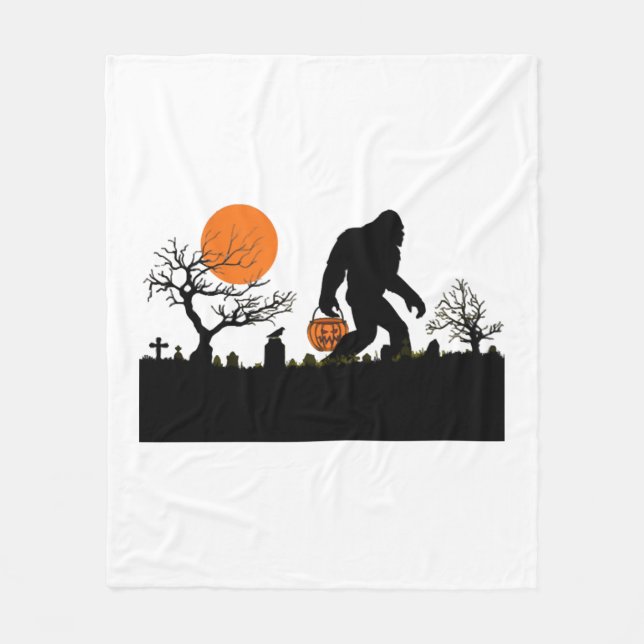 Funny Sasquatch Bigfoot Halloween T - Shirt Fleecedecke (Vorderseite)