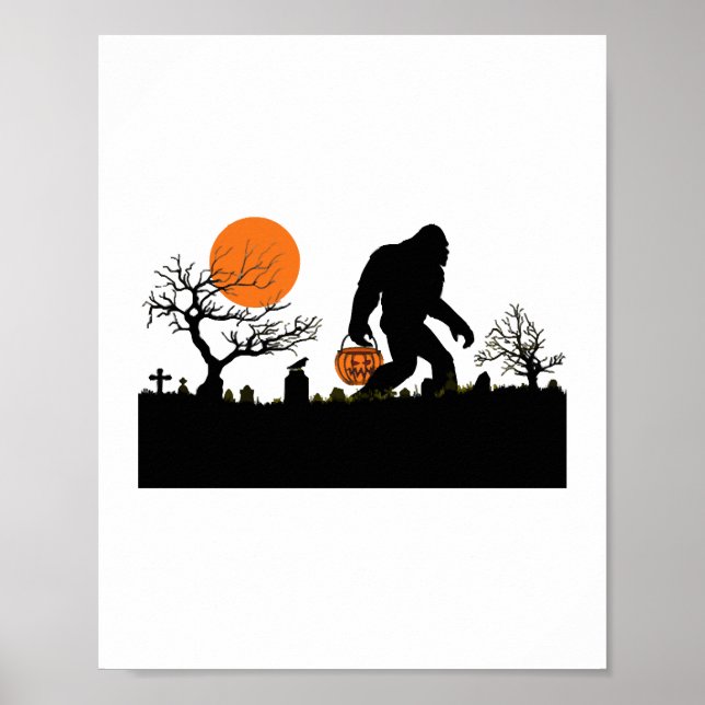 Funny Sasquatch Bigfoot Halloween T - Shirt Poster (Vorne)