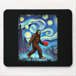 Funny Sasquatch Bigfoot Herz Valentinstag Boys Mousepad