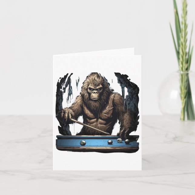 Funny Sasquatch Bigfoot Spielen Billiard Karte (Vorderseite)