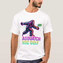 Funny Sasquatch Disc Golf Retro Neon - Bigfoot Fri T-Shirt