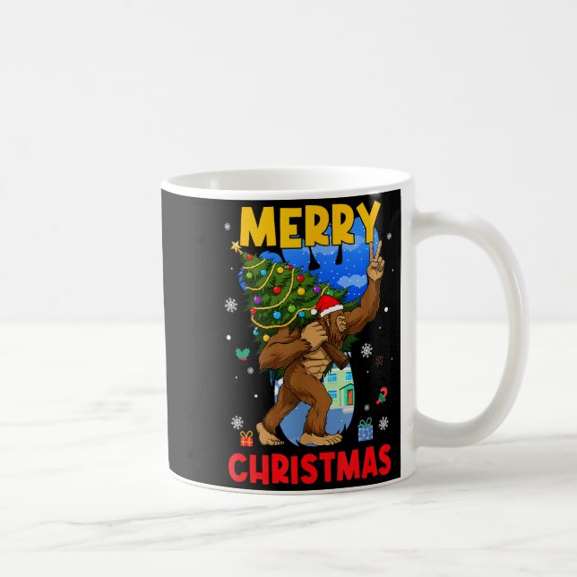 Funny Sasquatch Santa Bigfoot Christmas Tree Xmas  Kaffeetasse (Rechts)