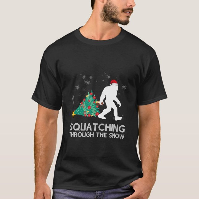 Funny Sasquatsch Weihnachtsgeschenk Squatching Big T-Shirt (Vorderseite)
