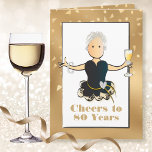 Funny Sassy Glitzer 80. Geburtstagskarte für sie Karte<br><div class="desc">Feiern Sie den 80. Geburtstag (oder jeden Alters) mit einem Champagner Toast! Diese elegante,  elegante und elegante Karte wird ihr ein Lächeln auf das Gesicht bringen. Die innere Botschaft lasse ihr zu wissen,  dass ihr "viel mehr" wünscht</div>