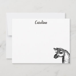 Funny Sassy No Drama Llama Zeichnend Schwarz und W Mitteilungskarte