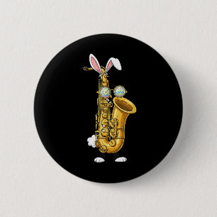 Funny Saxophone Bunny Ostereier Osterfeiertag Frau Button