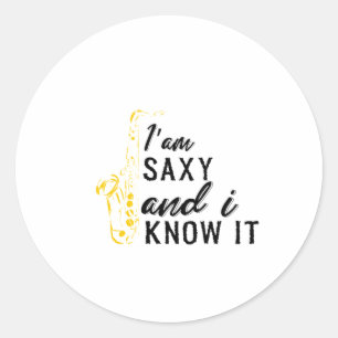 Funny Saxophone, Sachsen-Geschenk für Sachsen Runder Aufkleber
