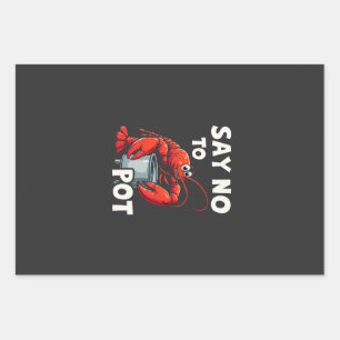 Funny Say No to Pot mit Crab Hummer Geschenkpapier Set