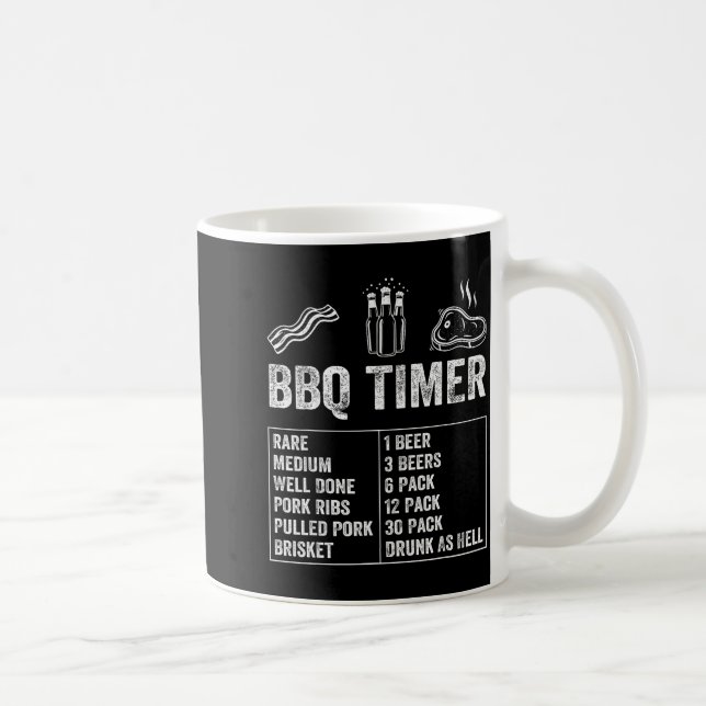 Funny Saying Bbq Timer Beer Grill Dad Barbecue Dri Kaffeetasse (Rechts)