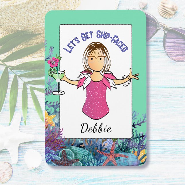 Funny Saying Female Cartoon Fun Tropical Cruise Magnet (Von Creator hochgeladen)