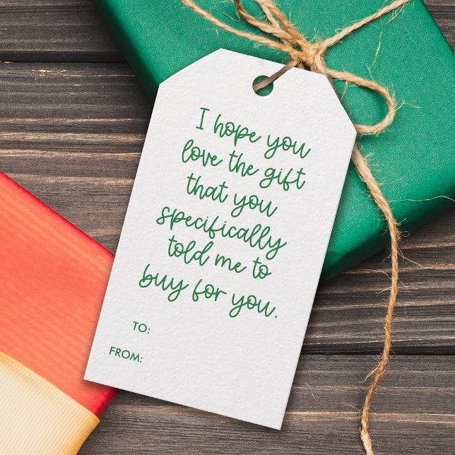 Funny Saying I Hope You Love the Gift Christmas Geschenkanhänger (Von Creator hochgeladen)