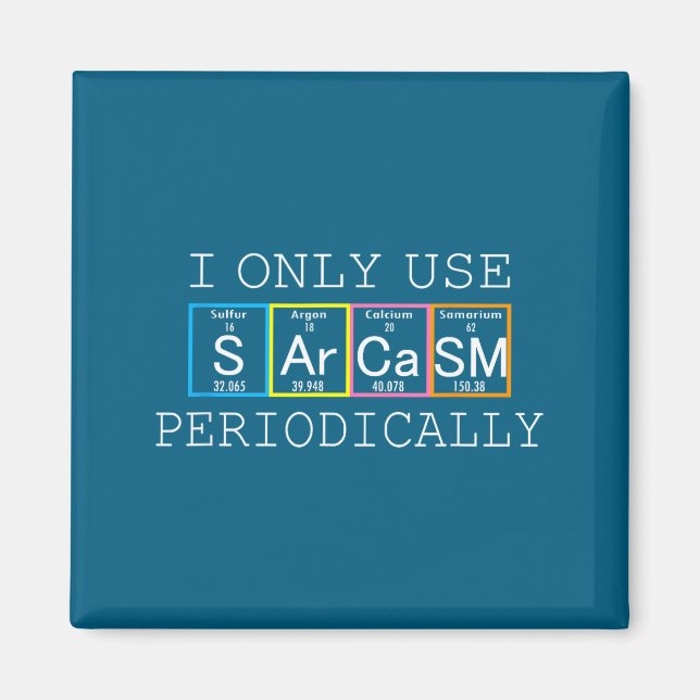 Funny Saying I Only Use Sarcasm Periodically Men W Magnet (Vorne)